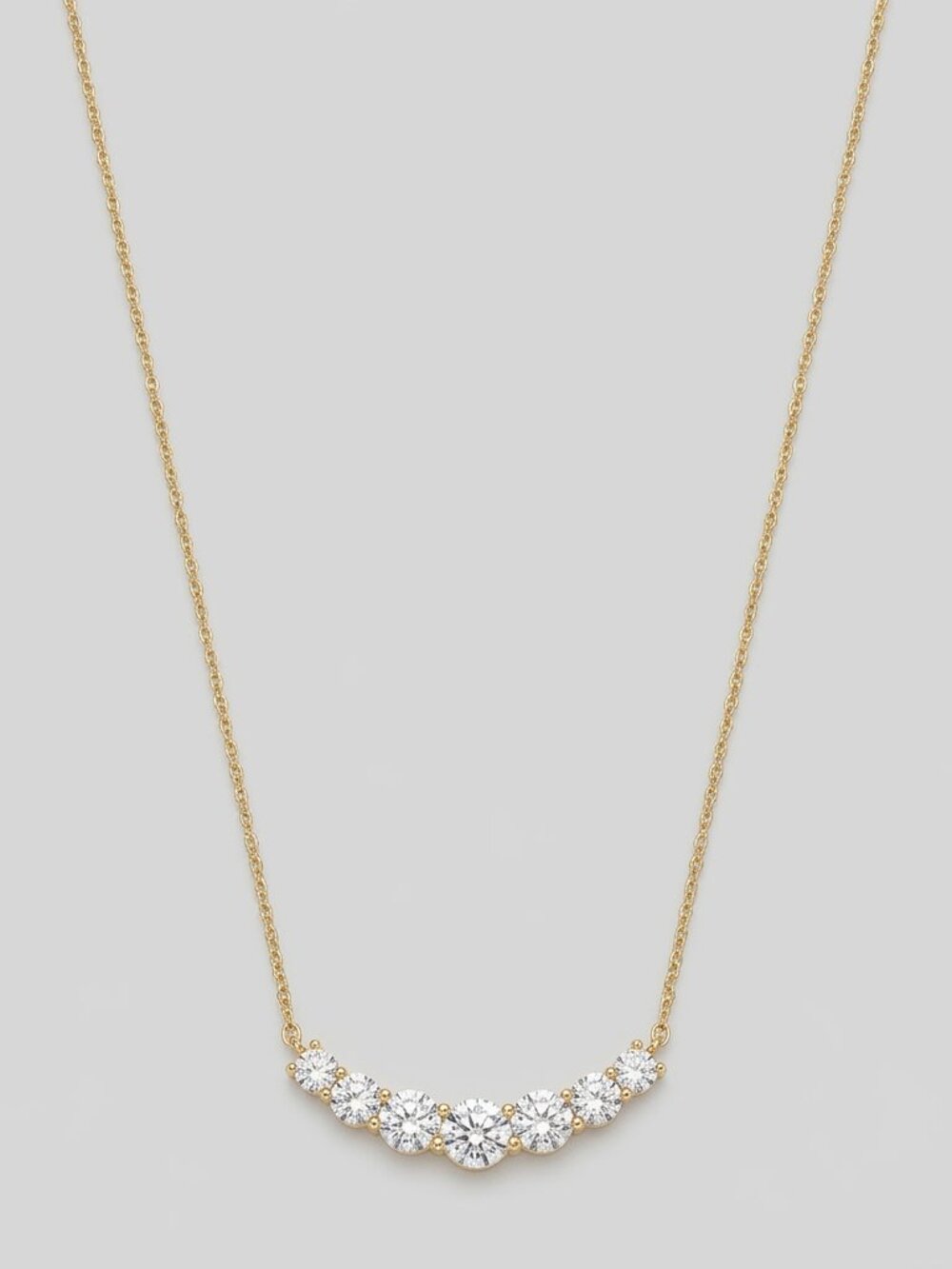 Vintage Gold Crystal Crescent Pendant Necklace